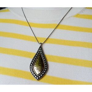 New In Box Scroll & Dots 36" Adjustable Charm Necklace Silver Tone Reversible